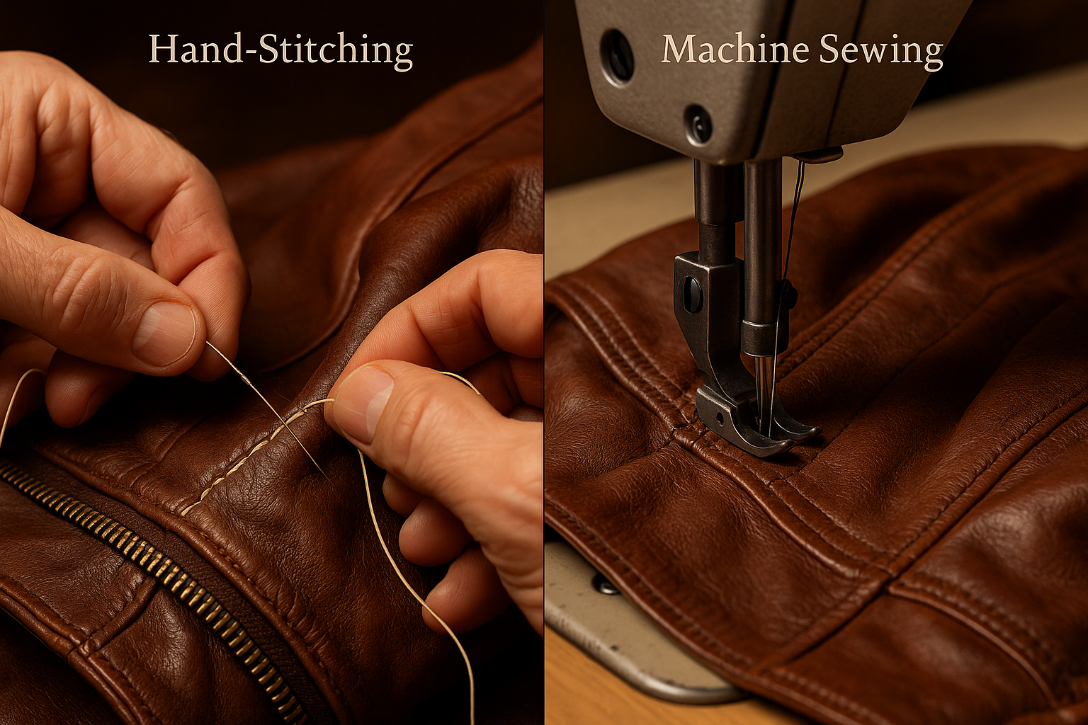 The Difference Between Hand-Stitching and Machine Sewing Leather Jackets